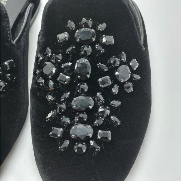 MICHAEL Michael Kors Womens Velvet Mules Size 6.5 Black Crystal Slide Glam - Picture 9 of 10